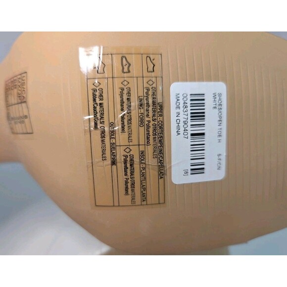 YVO People Open Toe White High heeled Slip On sandal Snakeskin Embossed Sz 8 W - Picture 9 of 9